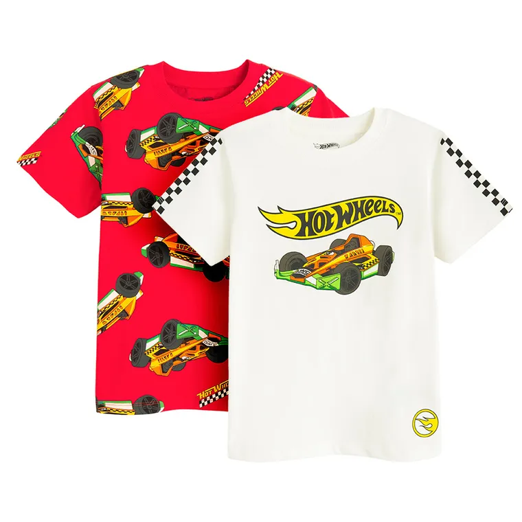 Cool Club, T-shirt chłopięcy, mix, Hot Wheels, zestaw, 2 szt.