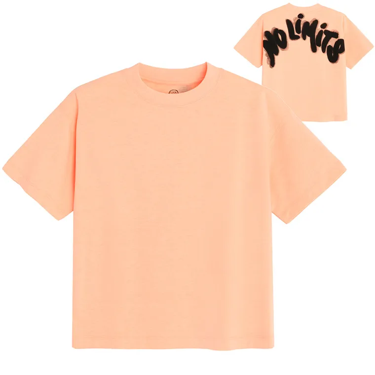 Cool Club, T-shirt chłopięcy, oversize, pomarańczowy