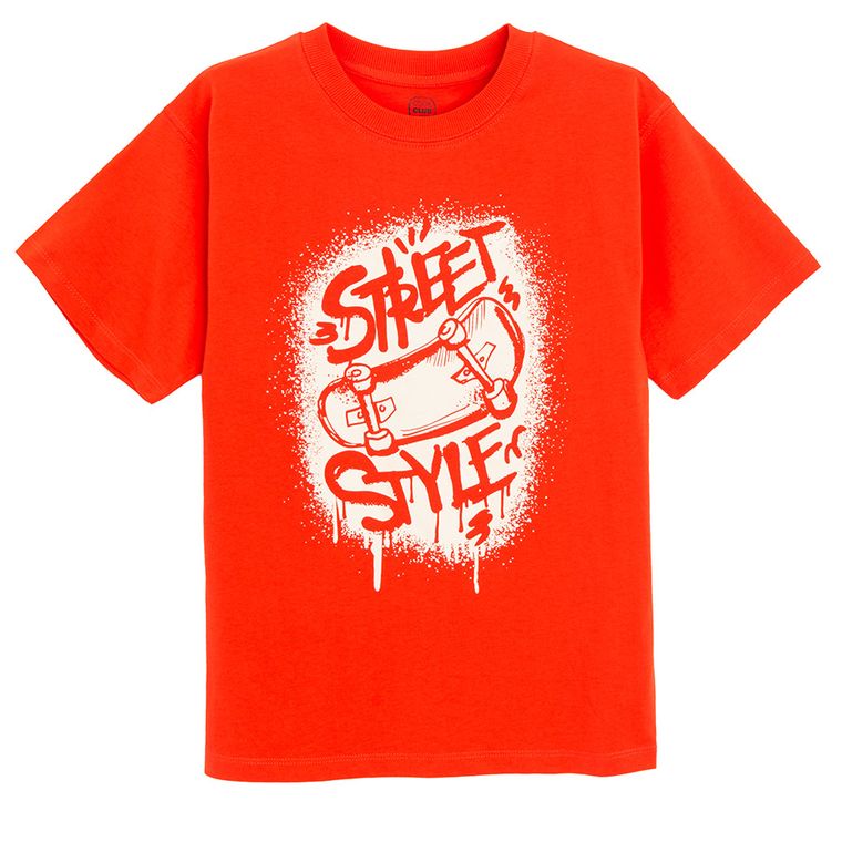 Cool Club, T-shirt chłopięcy, pomarańczowy