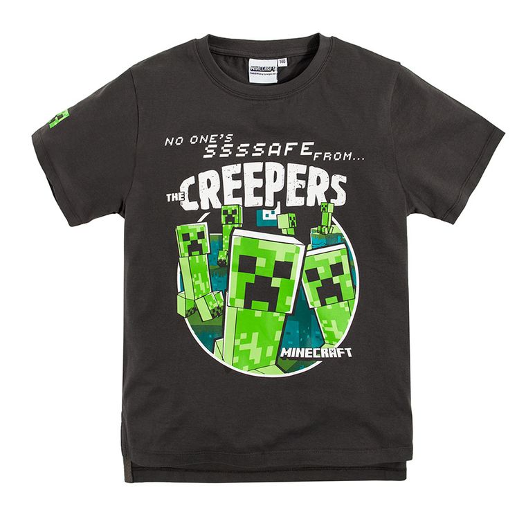 Cool Club, T-shirt chłopięcy, szary, Minecraft