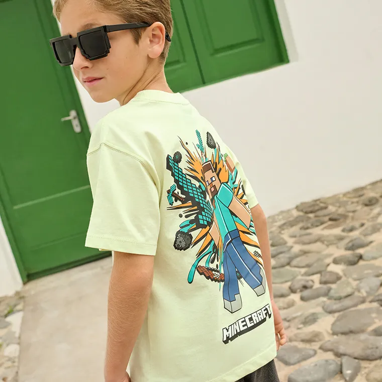 Cool Club, T-shirt chłopięcy, zielony, Minecraft