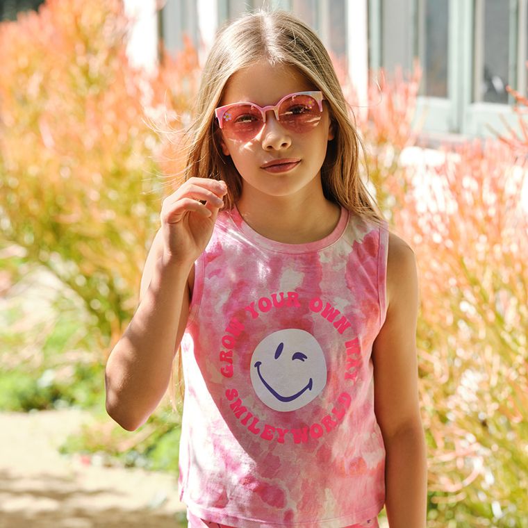 Cool Club, T-shirt dziewczęcy bez rękawów, różowy, SmileyWorld