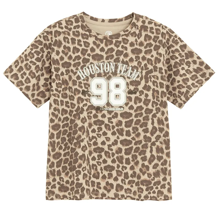 Cool Club, T-shirt dziewczęcy, beżowy