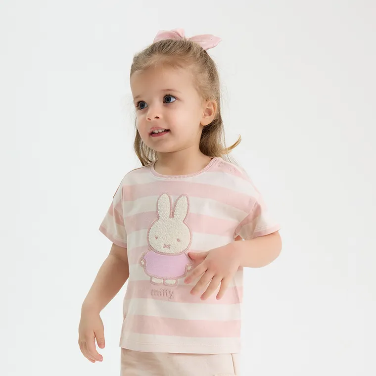 Cool Club, T-shirt dziewczęcy, biało-różowy, Miffy