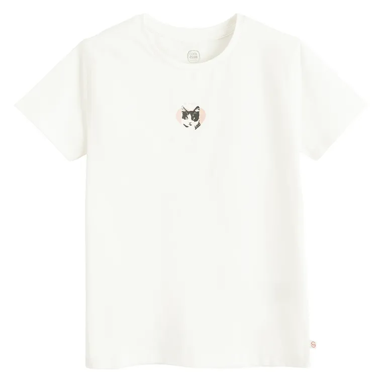 Cool Club, T-shirt dziewczęcy, biały