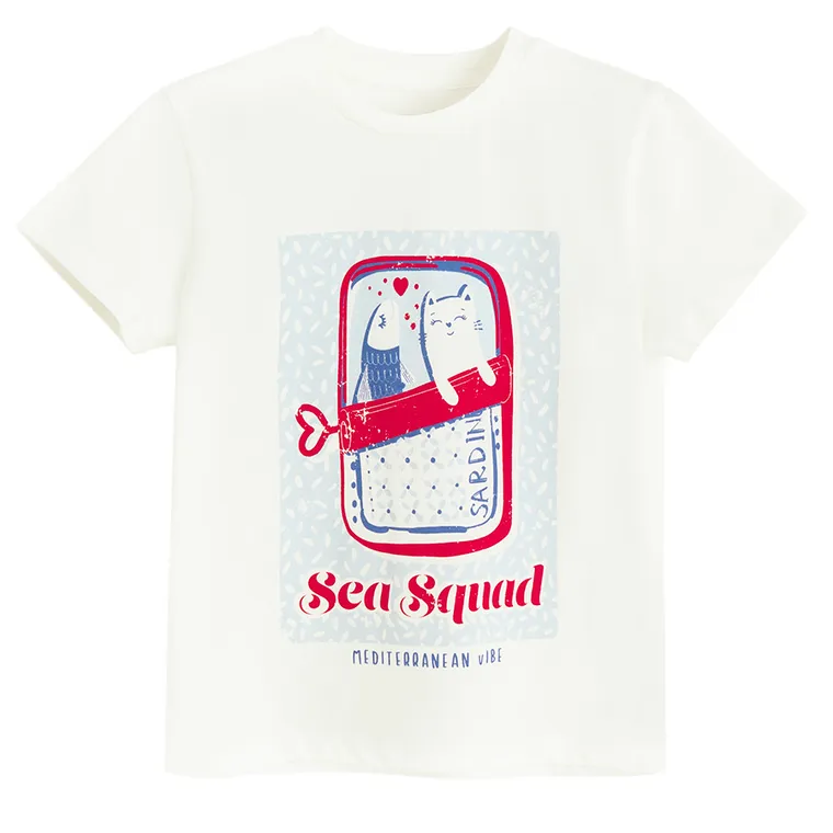 Cool Club, T-shirt dziewczęcy, biały