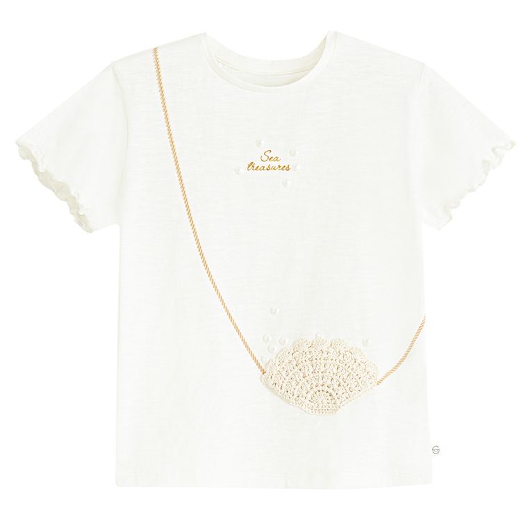 Cool Club, T-shirt dziewczęcy, biały