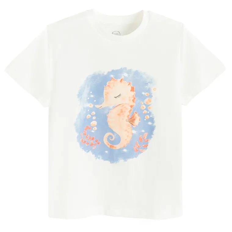 Cool Club, T-shirt dziewczęcy, biały