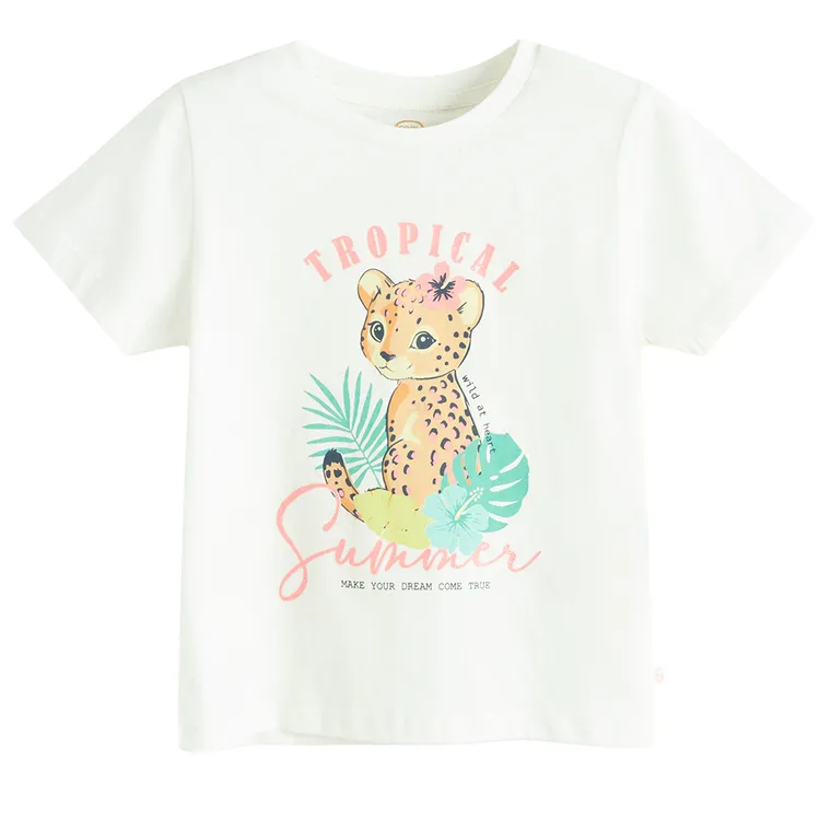 Cool Club, T-shirt dziewczęcy, biały