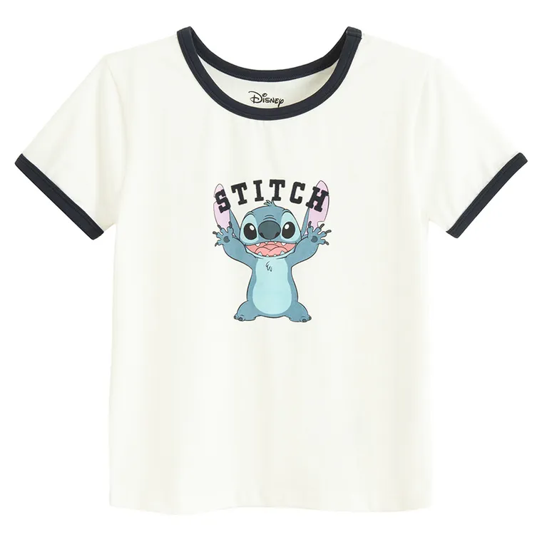 Cool Club, T-shirt dziewczęcy, biały, Lilo i Stitch