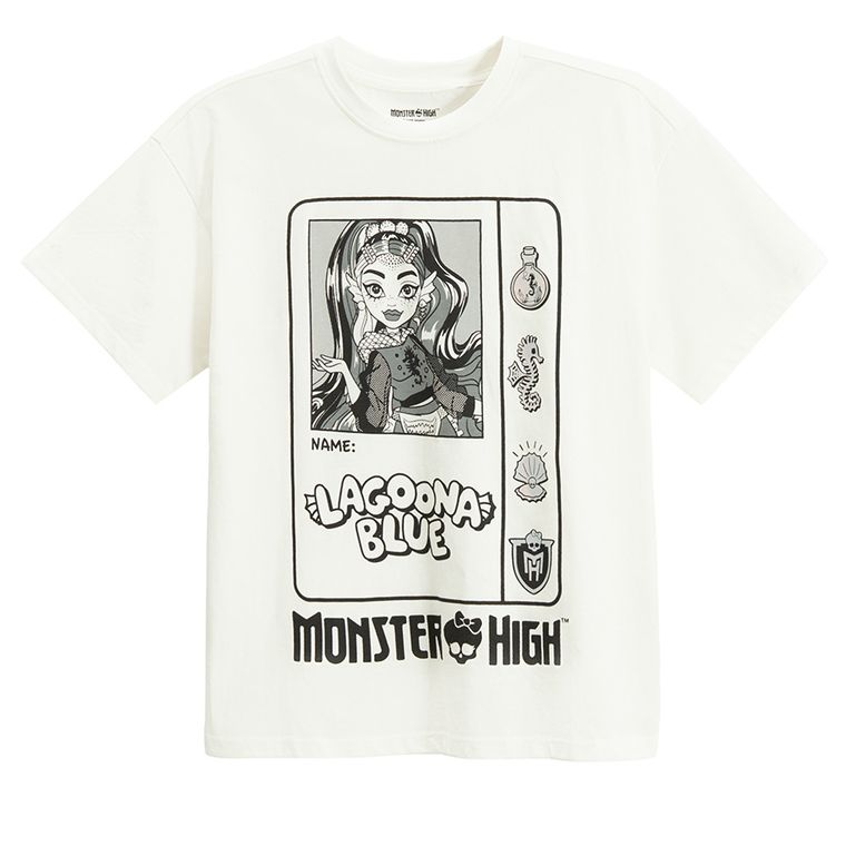 Cool Club, T-shirt dziewczęcy, biały, Monster High