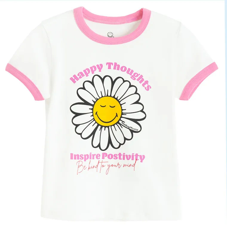 Cool Club, T-shirt dziewczęcy, biały, SmileyWorld