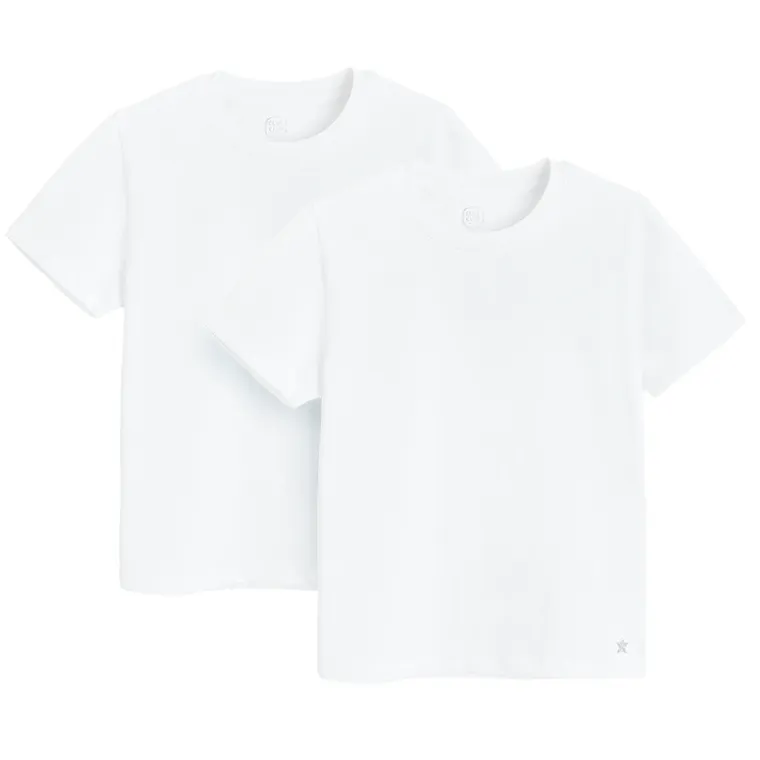 Cool Club, T-shirt dziewczęcy, biały, zestaw, 2 szt.