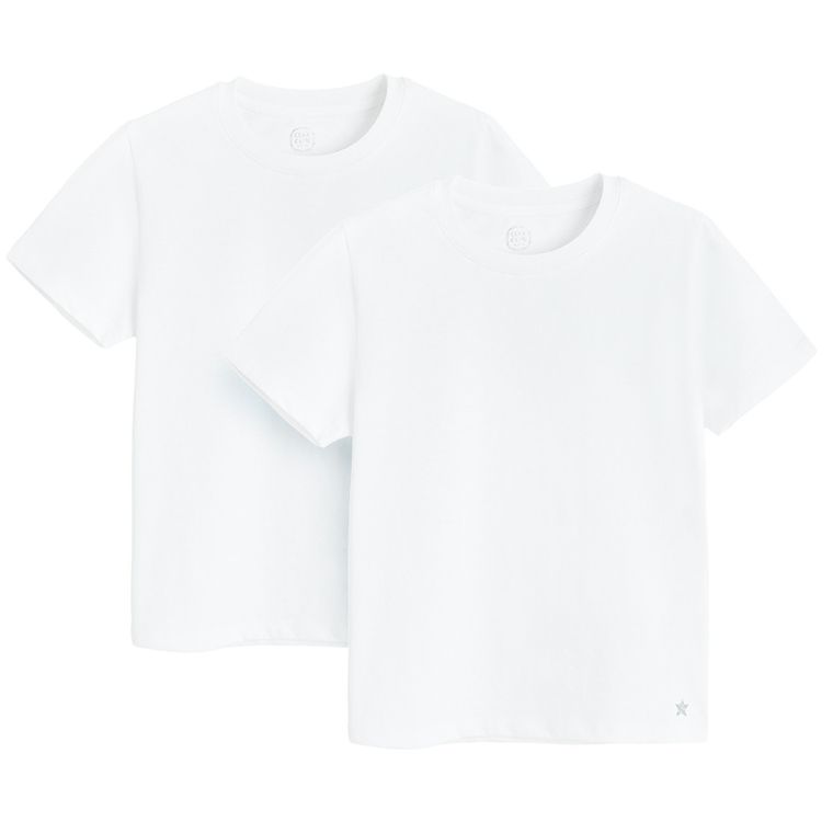 Cool Club, T-shirt dziewczęcy, biały, zestaw, 2 szt.