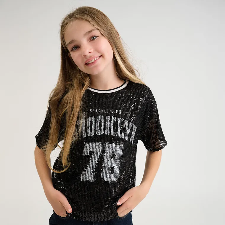 Cool Club, T-shirt dziewczęcy, czarny