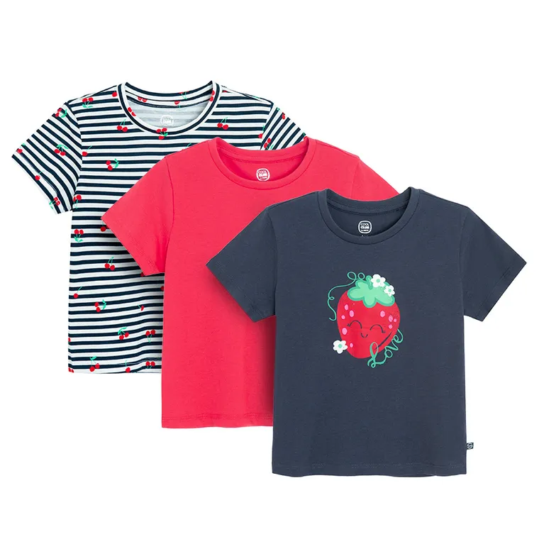 Cool Club, T-shirt dziewczęcy, mix, zestaw, 3 szt.