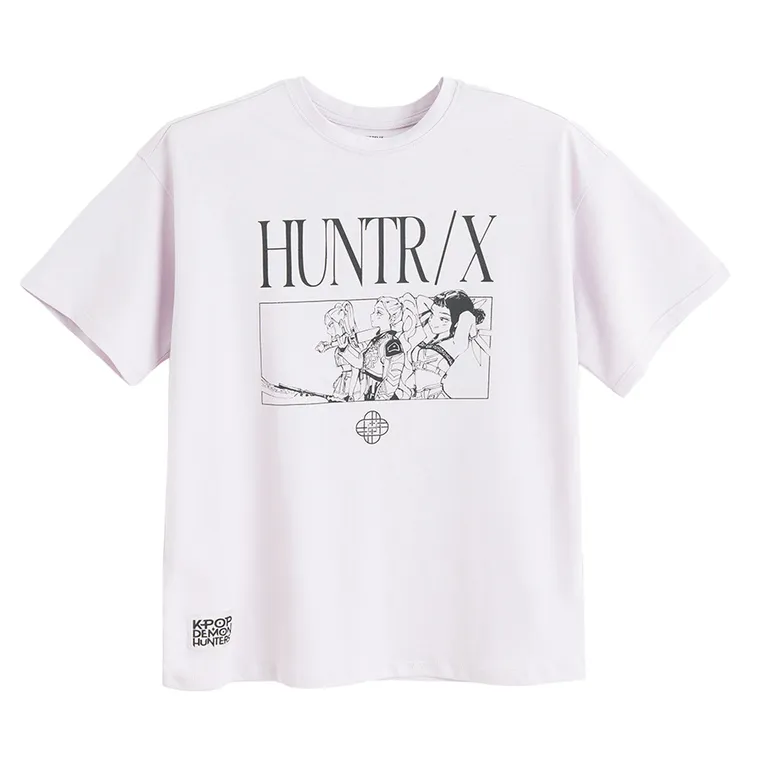Cool Club, T-shirt dziewczęcy, oversize, fioletowy, K-Pop Demon Hunters