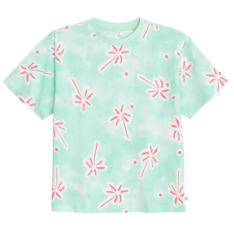 Cool Club, T-shirt dziewczęcy, oversize, niebieski