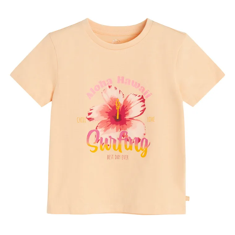 Cool Club, T-shirt dziewczęcy, pomarańczowy