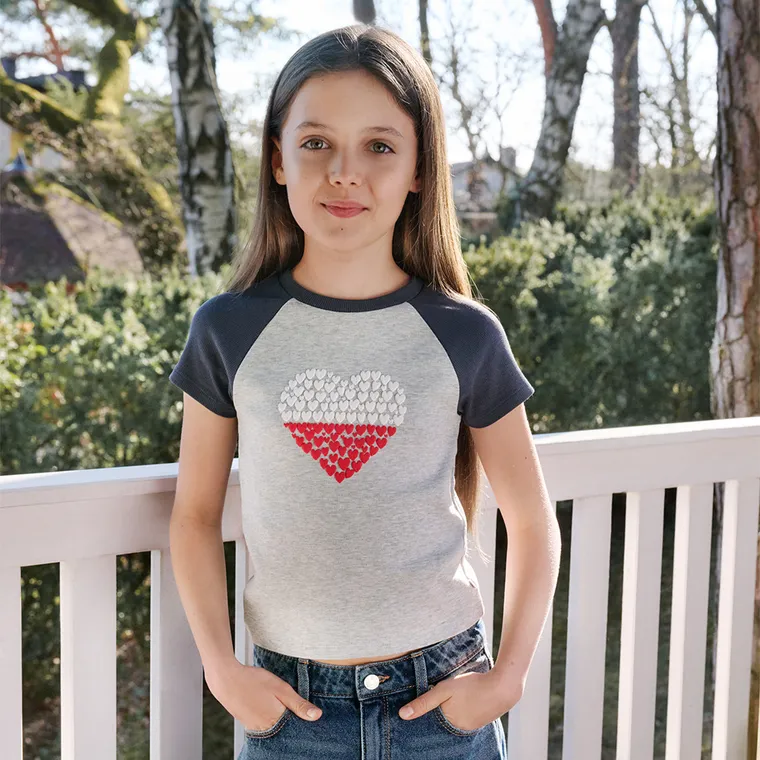 Cool Club, T-shirt dziewczęcy, prążkowany, mix