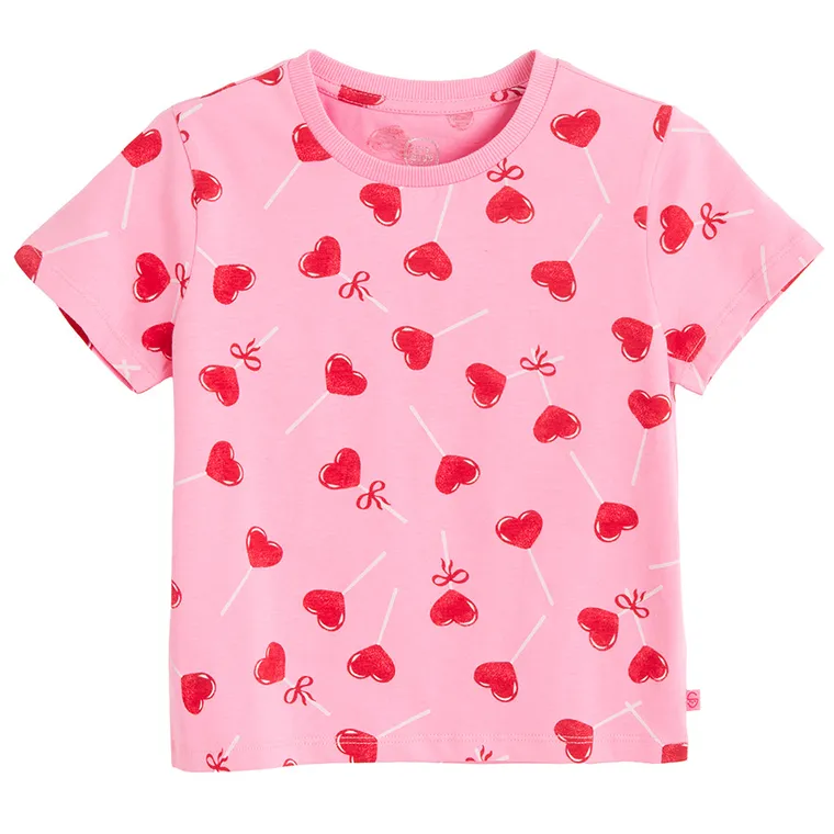 Cool Club, T-shirt dziewczęcy, różowy