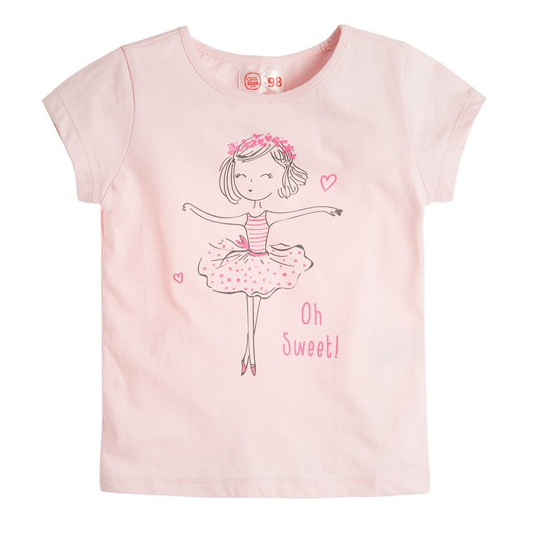 Cool Club, T-shirt dziewczęcy, różowy, Oh sweet