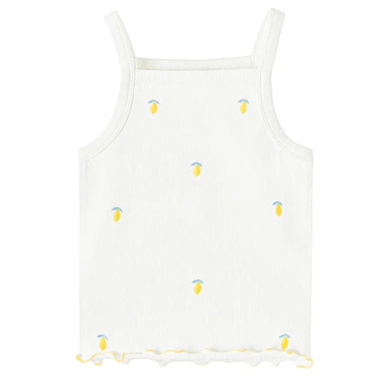 Cool Club, Top dziewczęcy, prążkowany, biały
