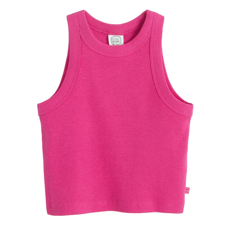 Cool Club, Top dziewczęcy, prążkowany, różowy