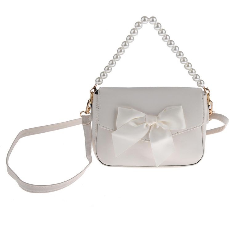 Cool Club, torebka, biała, perełki