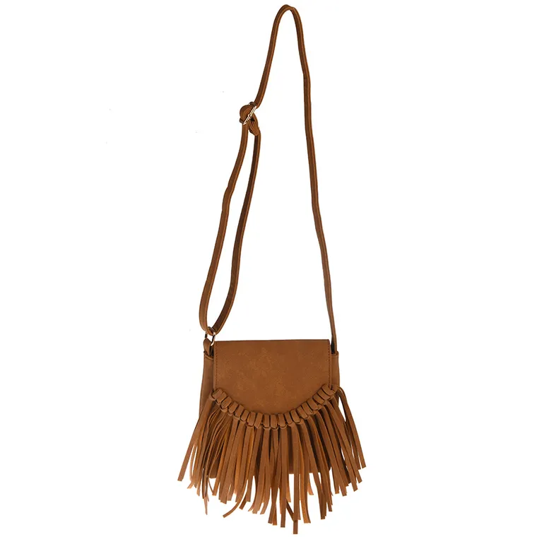 Cool Club, torebka z frędzlami, brązowa