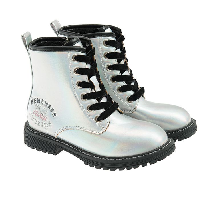 Cool Club, Trzewiki dziewczęce, ocieplane, srebrne, holograficzne