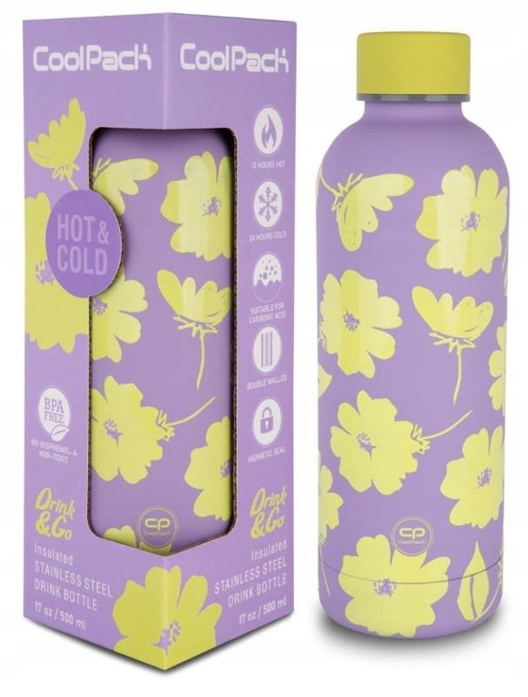 Coolpack, Bonet, butelka termiczna, Flores lila, 500 ml