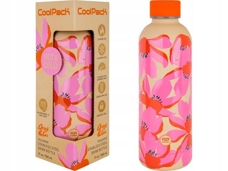 Coolpack, Bonet, butelka termiczna, Flores Rosa, 500 ml