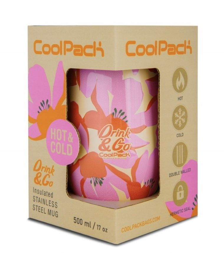 CoolPack, Coffee Mug, kubek termiczny, 500 ml, Flores Rosa