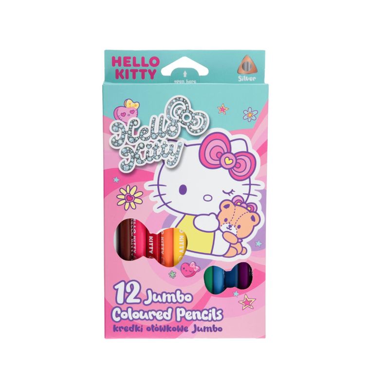 CoolPack, Hello Kitty, Pink, kredki ołówkowe jumbo trójkątne, 12 kolorów