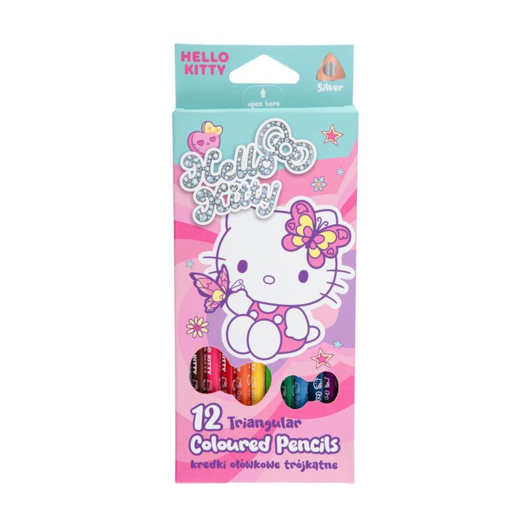 CoolPack, Hello Kitty, Pink, kredki ołówkowe trójkątne, 12 kolorów