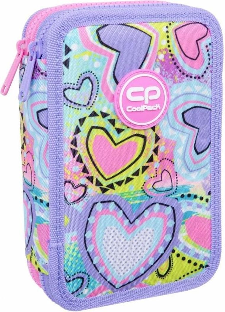 CoolPack, Jumper 2, piórnik rozkładany, podwójny, z wyposażeniem, Pastel Heart