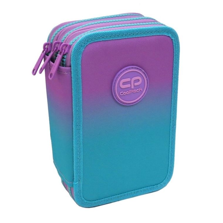 CoolPack, Jumper 3, piórnik rozkładany, potrójny, z wyposażeniem, Gradient Blueberry