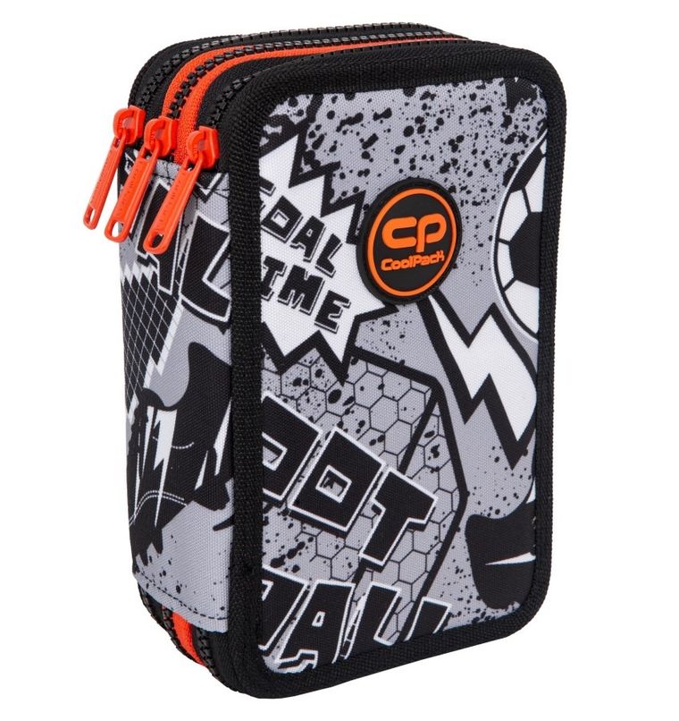 CoolPack, Jumper 3, piórnik rozkładany, potrójny, z wyposażeniem, Grey Ball