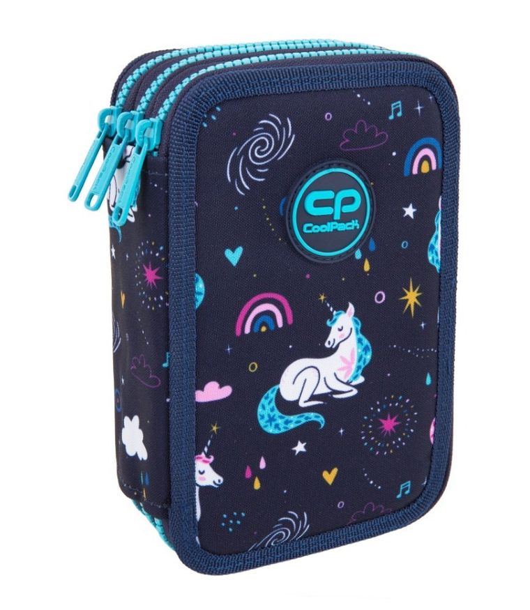 CoolPack, Jumper 3, piórnik rozkładany, potrójny, z wyposażeniem, Mrs Unicorn