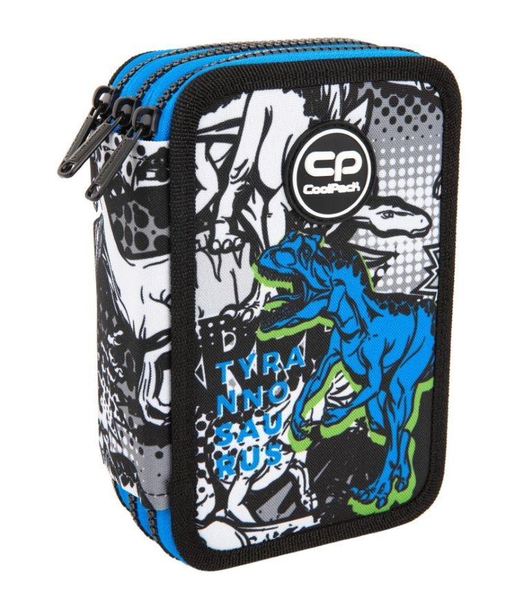 CoolPack, Jumper 3, piórnik rozkładany, potrójny, z wyposażeniem, T-Rex