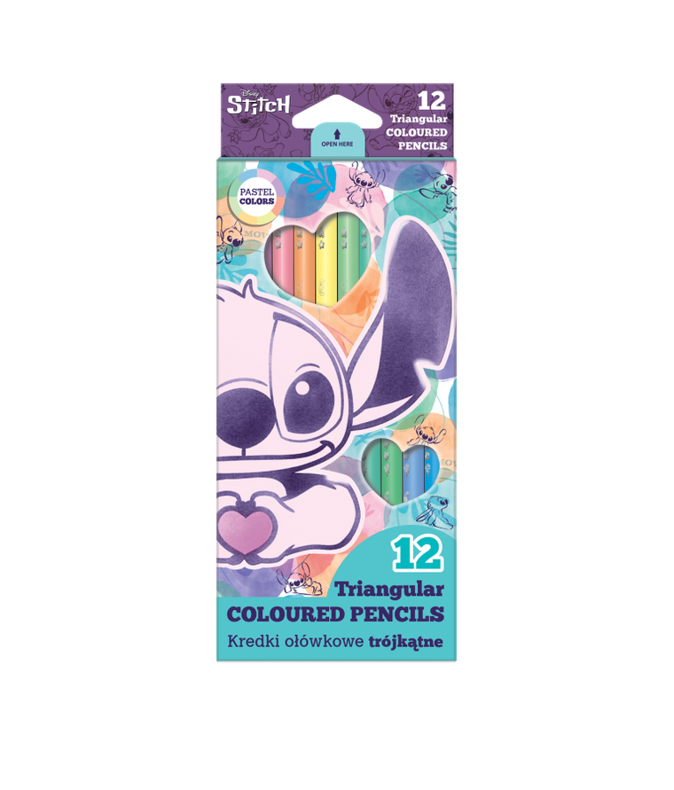 CoolPack, Lilo i Stitch, kredki ołówkowe trójkątne, 12 kolorów