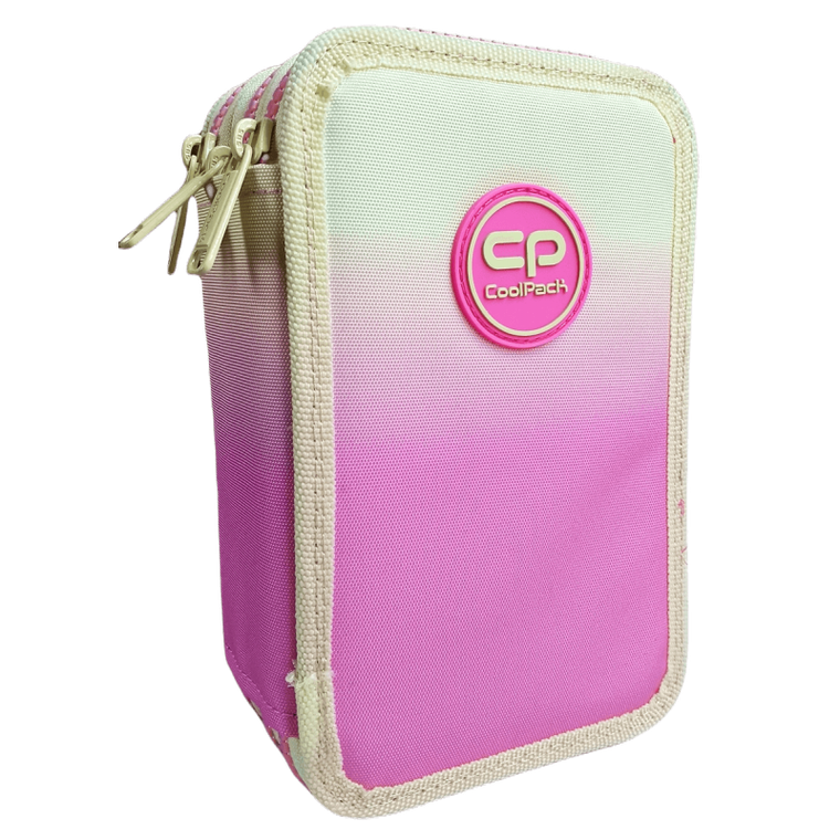 CoolPack, piórnik potrójny z wyposażeniem, Jumper 3 Gradient, peach brzoskwiniowy
