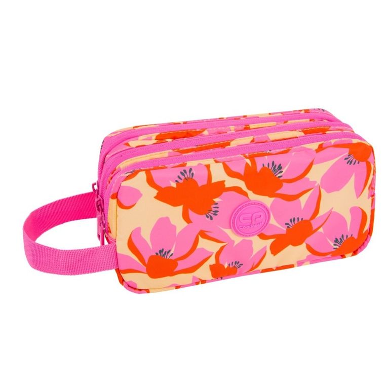 CoolPack, Primus L, piórnik saszetka, potrójny z rączką, Flores Rosa