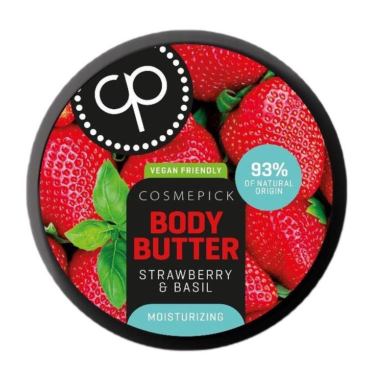 Cosmepick, Body Butter, masło do ciała z truskawką i bazylią, 250 ml