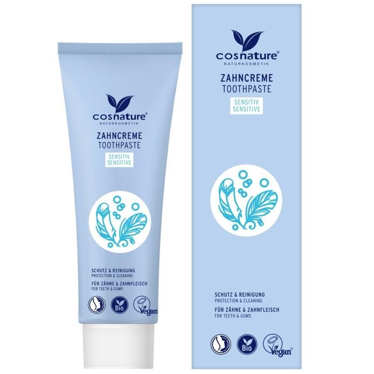 Cosnature, Toothpaste, pasta do wrażliwych zębów z fluorem rumianek/mięta, 75 ml