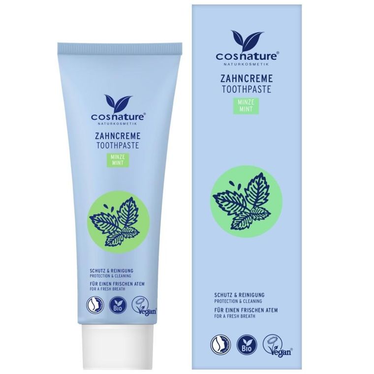 Cosnature, Toothpaste, pasta do zębów, miętowa z fluorem, 75 ml