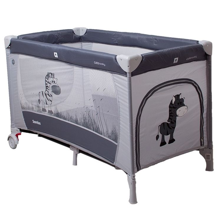 Coto Baby, Samba, proste łóżeczko turystyczne, Grey Zebra