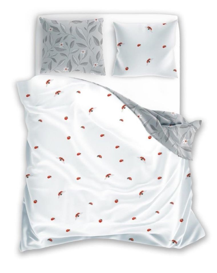 Cottage Home, Biedronki, 2-częściowy komplet pościeli bawełnianej, 140-200 cm