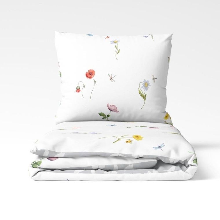 Cottage Home, Maki i rumianek, 2-częściowy komplet pościeli bawełnianej, 140-200 cm